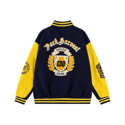 UNIKCOSA UrbanSoul Badge Towel Embroidered Baseball Jacket🌆