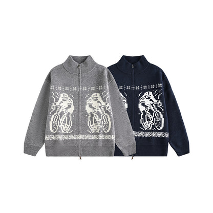 UNIKCOSA RetroMuse Knit Cardigan With Twist Pattern 💫