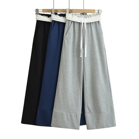 UNIKCOSA NoirFit Colorblocked Waist Flip Wide Leg Pants 💫