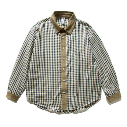 UNIKCOSA UrbanSoul Patchwork Checkered Shirt For Workwear 💫