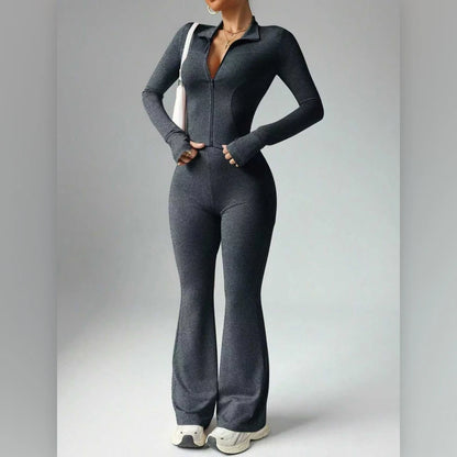 Quick-Dry Yoga Set for Women Slim-Fit Fitness Wear Long Sleeve Top & Pants