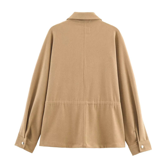 Elegant Women's Two-Piece Leisure Suit with Turn-Down Collar