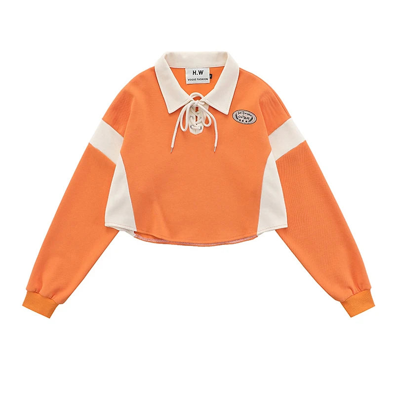 UNIKCOSA Velora Casual Crop Polo Top Streetwear Edition 💫