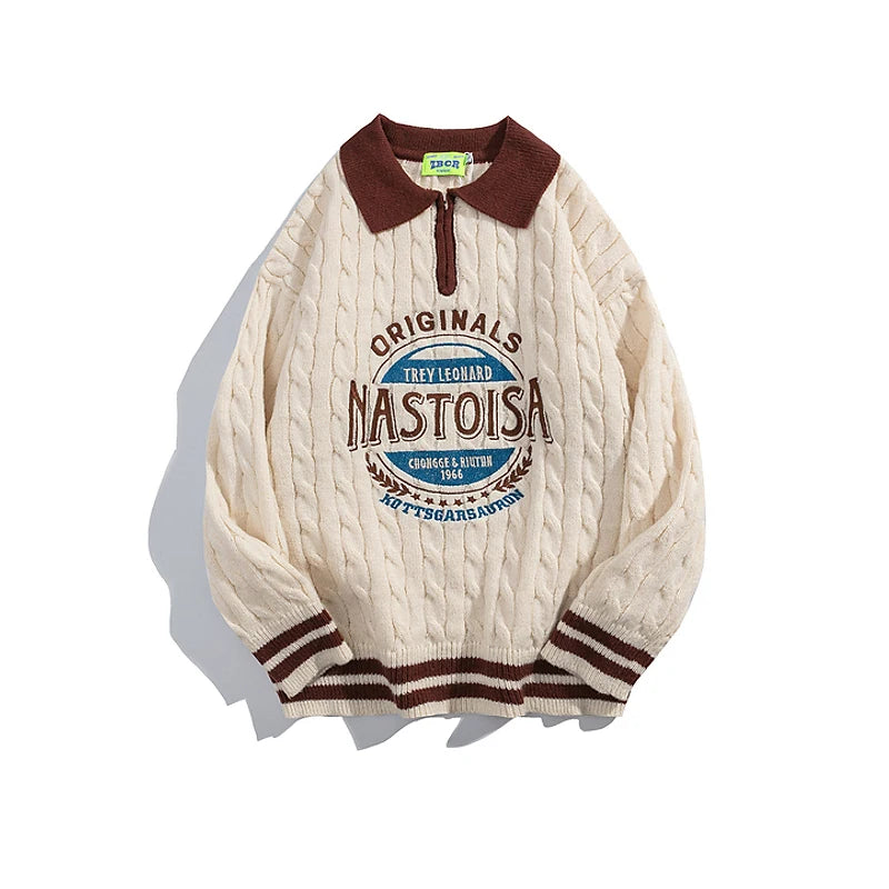 UNIKCOSA UrbanSoul Oversized Polo Sweatshirt Casual 💫