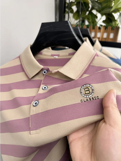 UNIKCOSA NoirFit Striped Polo Yarn Dyed Short Sleeve 💫