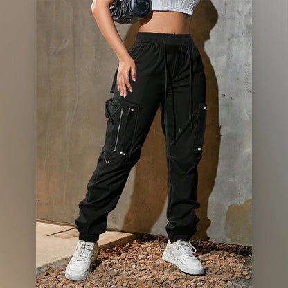 Women's Drawstring Cargo Athletic Pants with Pockets Loose Fit