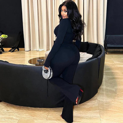 UNIKCOSA Velora Two-Piece Set Low Cut Top Mesh Patchwork 🔥