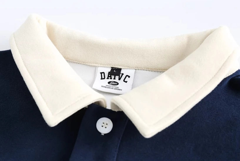 Street Style Hip Hop Polo Shirt for Men Heavyweight