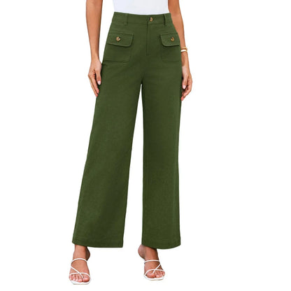 Women's High Waist Wide Leg Business Casual Pants with Pockets