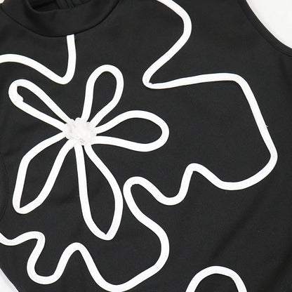 Fashion 2025 Sleeveless Turtleneck Printed Boutique Women’s Jumpsuit