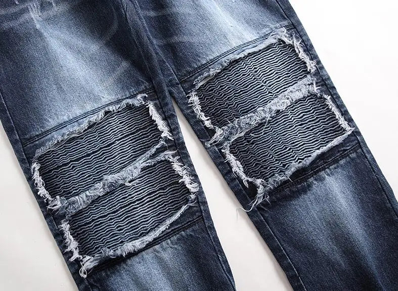 UNIKCOSA UrbanSoul Patched Ripped Jeans Denim Edition 🔥