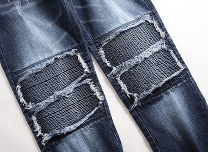 UNIKCOSA UrbanSoul Patched Ripped Jeans Denim Edition 🔥