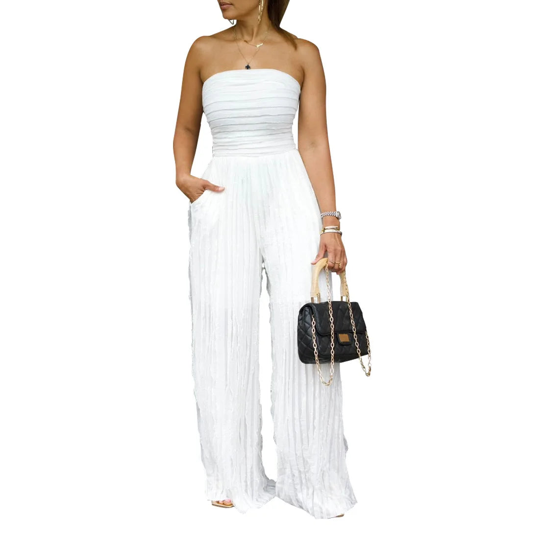 UNIKCOSA Velora Strapless Wide Leg Jumpsuit Romper Edition 💫