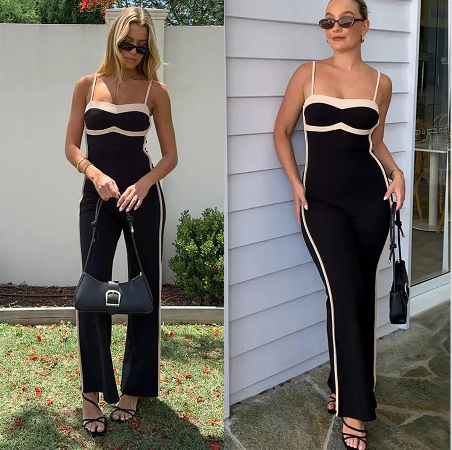 UNIKCOSA NoirFit Streetwear Jumpsuit Color Contrast 💫