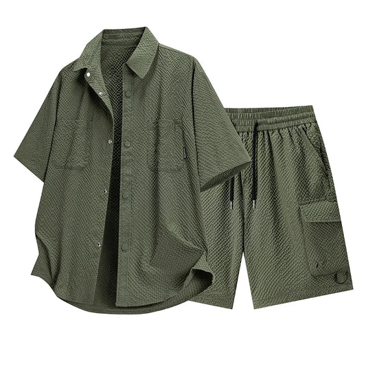 Quick-Dry Men's Short Sleeve & Shorts Set Summer Activewear