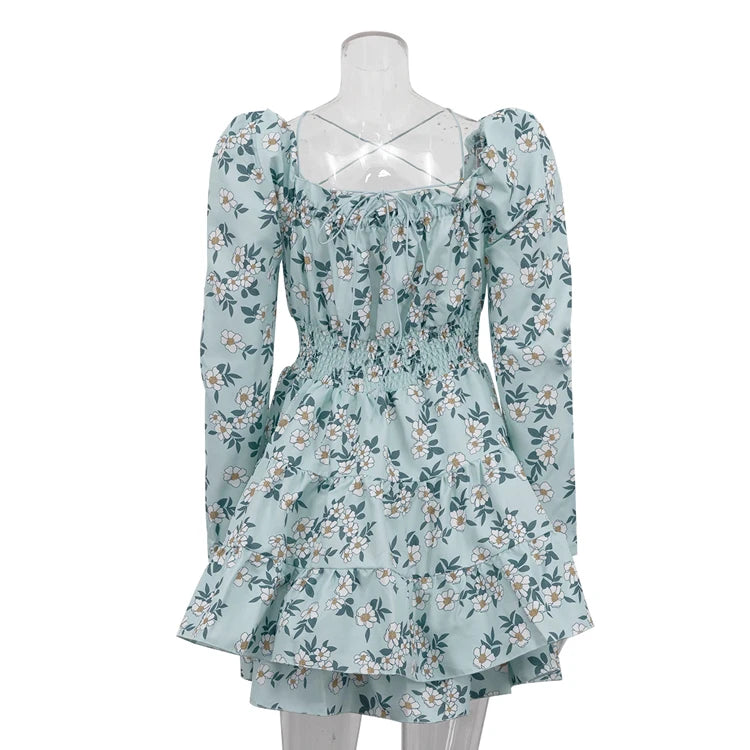 UNIKCOSA Women’s Floral Corset Dress – Lace-Up Halter Off-Shoulder Pleated Short Dress (Summer 2025 Edition)