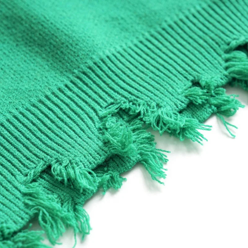 UNIKCOSA NoirFit Hand-Cut Letter Jacquard Sweater 💫