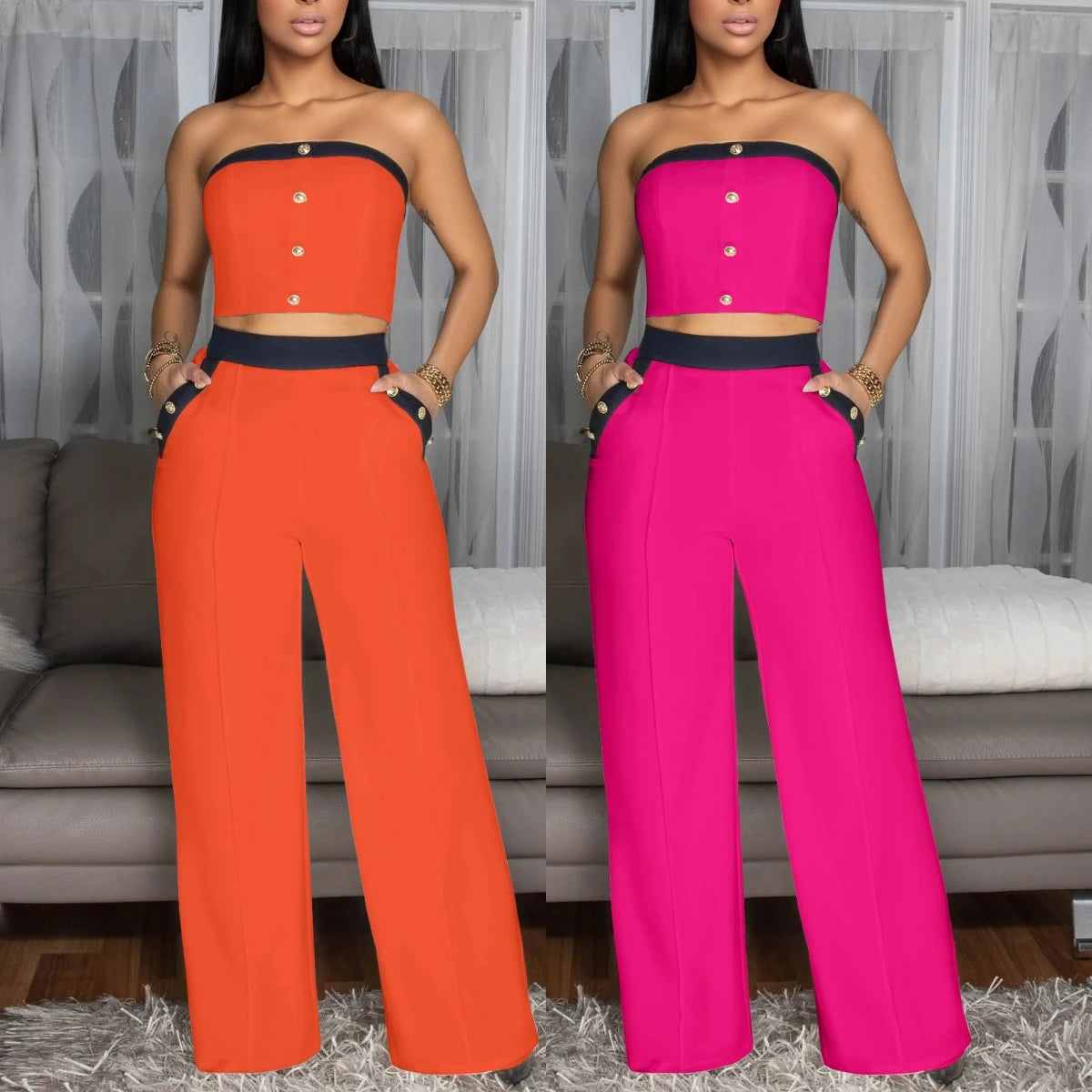 UNIKCOSA Velora Two-Piece Set Summer Wide-Leg Pants 🌸