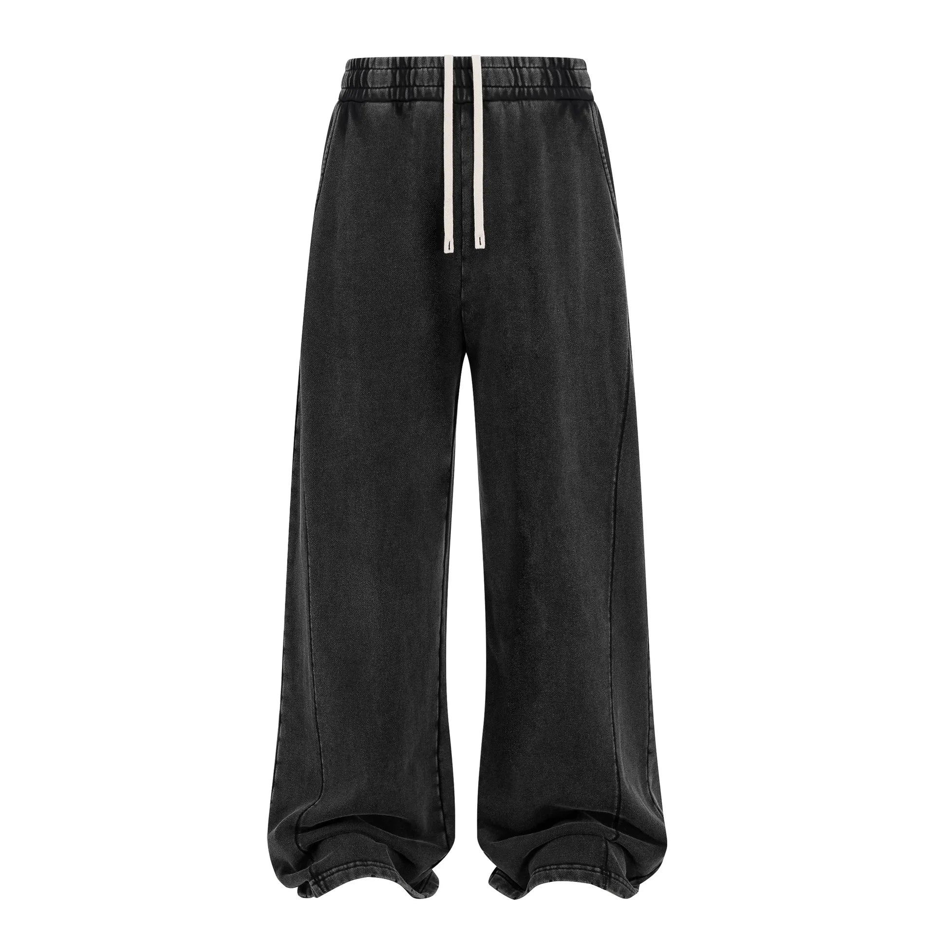 Men's 100% Cotton Wide-Leg Jogger Sweatpants Soft Washed Finish