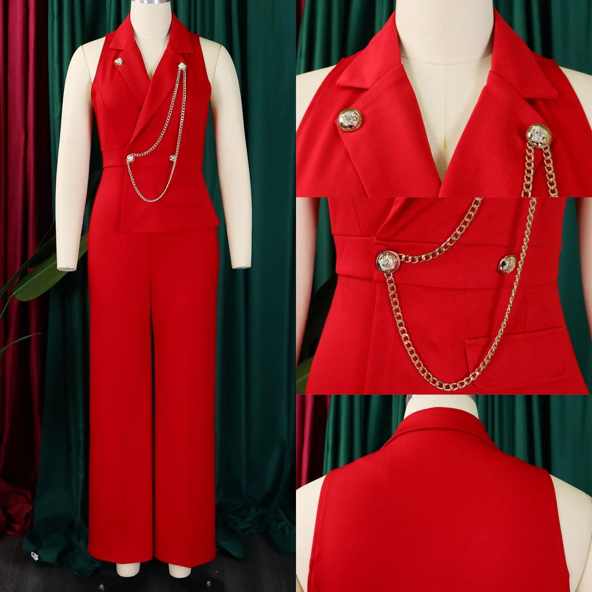 Elegant Sleeveless Wide-Leg Fashionable Comfortable Women’s Romper Jumpsuit