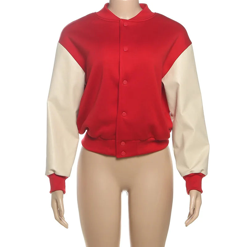 Red Breathable Polyester Women's Casual Jacket Winter Fall