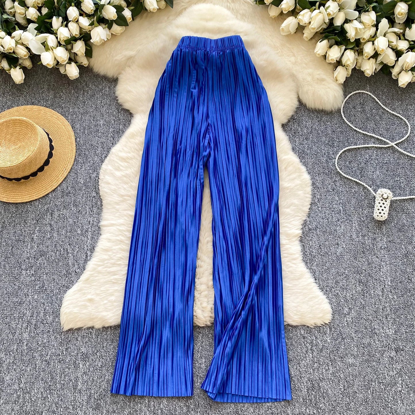 2025 Summer Casual Wide Leg Pants Women Print High Waist Trousers Girls Outdoor Pants Wholesale