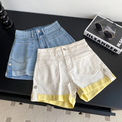 UNIKCOSA Women’s Summer Denim Shorts – 2025 High-Waist Printed Casual Jeans (Outdoor Chic Edition)