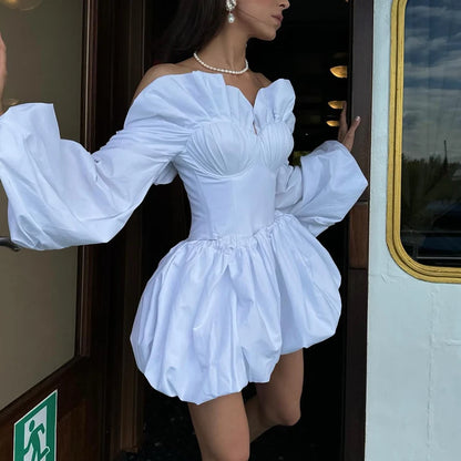UNIKCOSA Women’s White Corset Skirt Set – Cotton Bandage Long Sleeve Top & Mini Skirt Outfit (Chic Fashion 2025 Edition)