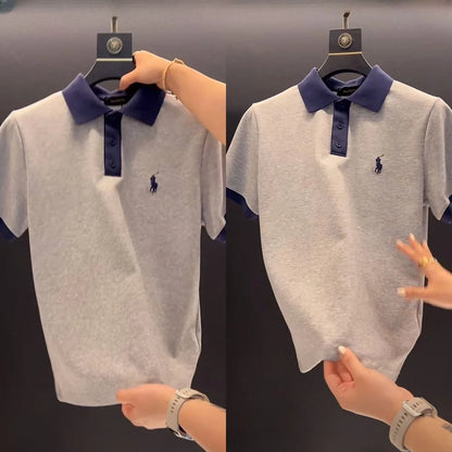 Men's Summer Cotton Polo Shirt with Stretch Fabric