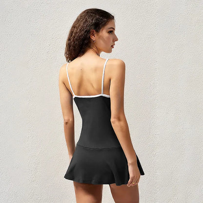 UNIKCOSA Women’s Bodycon Mini Dress – Spaghetti Strap Backless Streetwear Outfit with Letter Print (Sexy 2025 Edition)