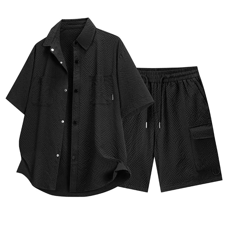 Quick-Dry Men's Short Sleeve & Shorts Set Summer Activewear