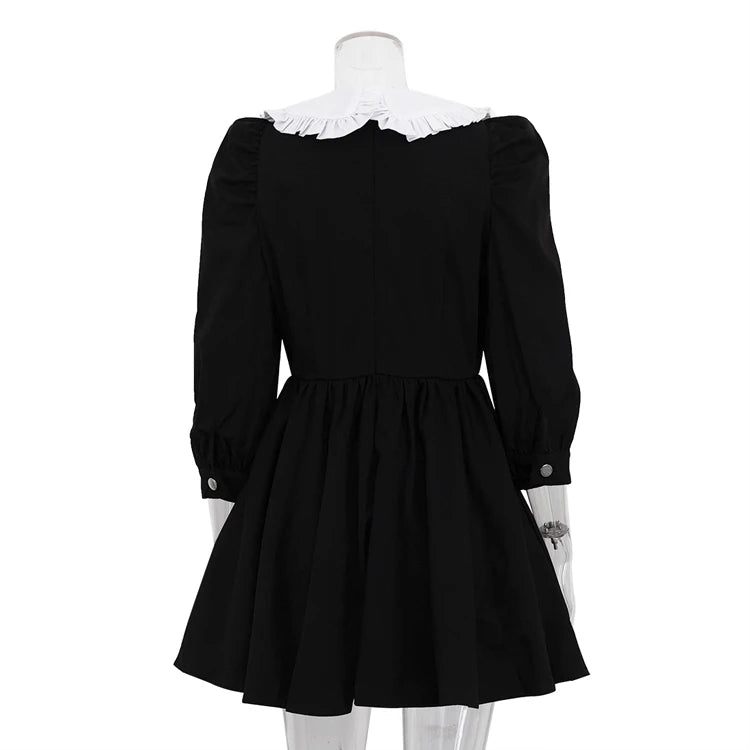 UNIKCOSA Women’s Patchwork A-Line Dress – Color Contrast Peter Pan Collar Summer Casual Elegance (2025 Edition)
