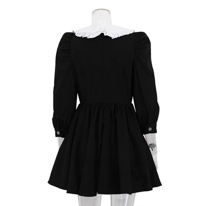 UNIKCOSA Women’s Patchwork A-Line Dress – Color Contrast Peter Pan Collar Summer Casual Elegance (2025 Edition)