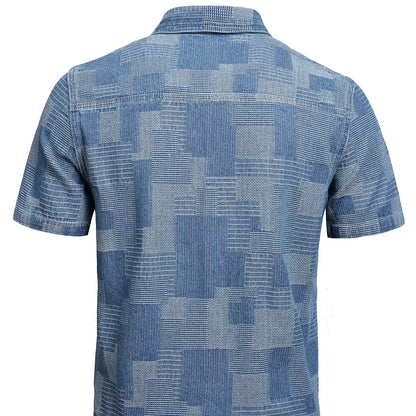 UNIKCOSA Men’s Denim Short-Sleeve Shirt – High-Quality Button-Up Urban Casual Wear (2025 Edition)