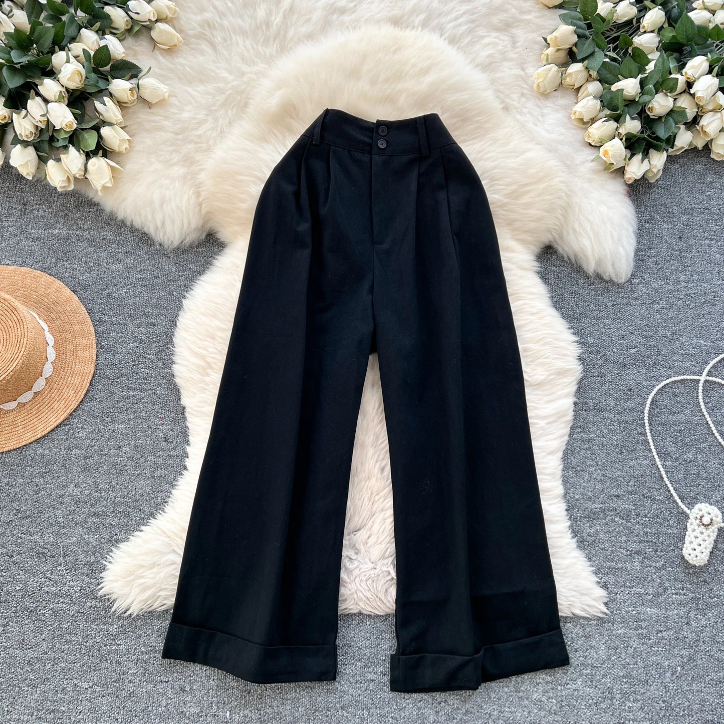 UNIKCOSA Women’s Winter Wide-Leg Pants – High-Waist Printed Outdoor Trousers (Casual Chic Edition)
