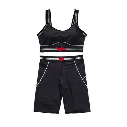 GX9008 Women’s Sleeveless Tank Top & Jogger Shorts Set