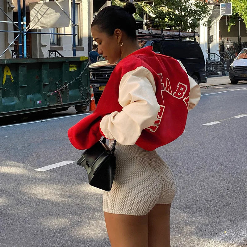 Red Breathable Polyester Women's Casual Jacket Winter Fall