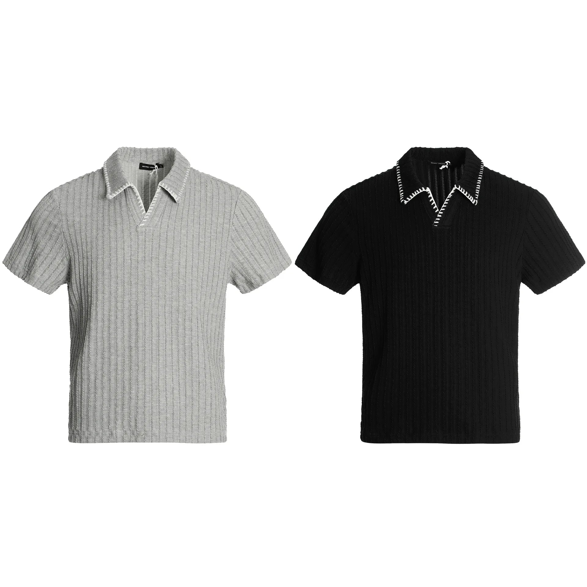 Premium Lightweight Knitted V‑Neck Polo Shirt for Men