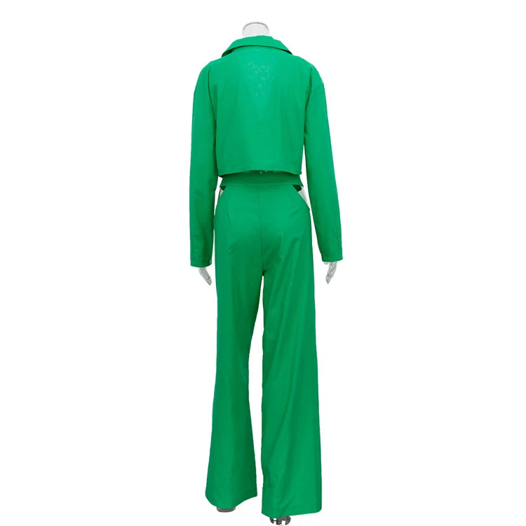UNIKCOSA Women’s 3-Piece Streetwear Suit Set – Long Sleeve Blazer, Pants & Crop Top Outfit (Fall 2023 Edition)