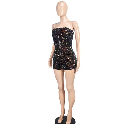 UNIKCOSA LuxeEase Sequin Party Playsuit Nightclub Edition 💫