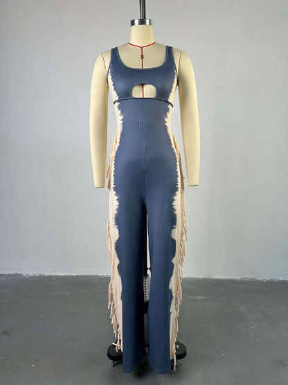 UNIKCOSA Velora Flare Leg Jumpsuit With Tassel Detail 🌸