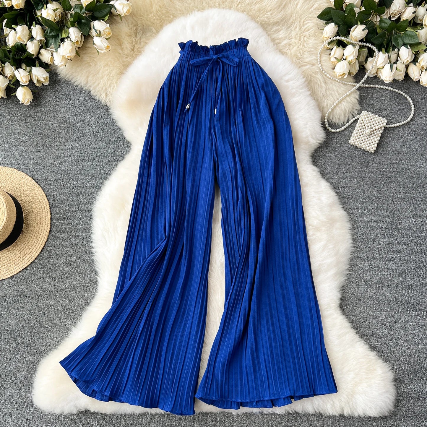 UNIKCOSA Women’s Summer High-Waist Tie Shorts – Loose Pleated Wide-Leg Casual Pants (Chic Edition)
