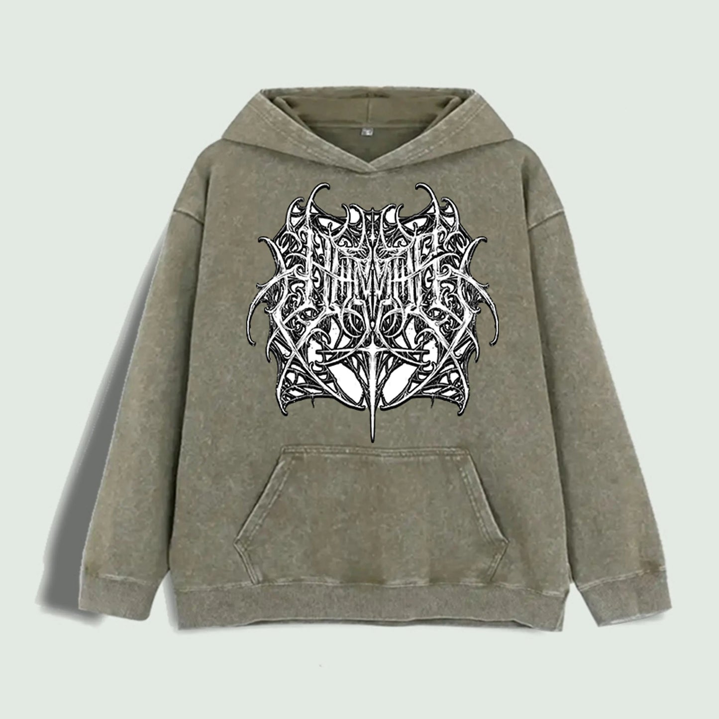 UNIKCOSA NoirFit Intricate Black Metal Graphic Hoodie 🖤