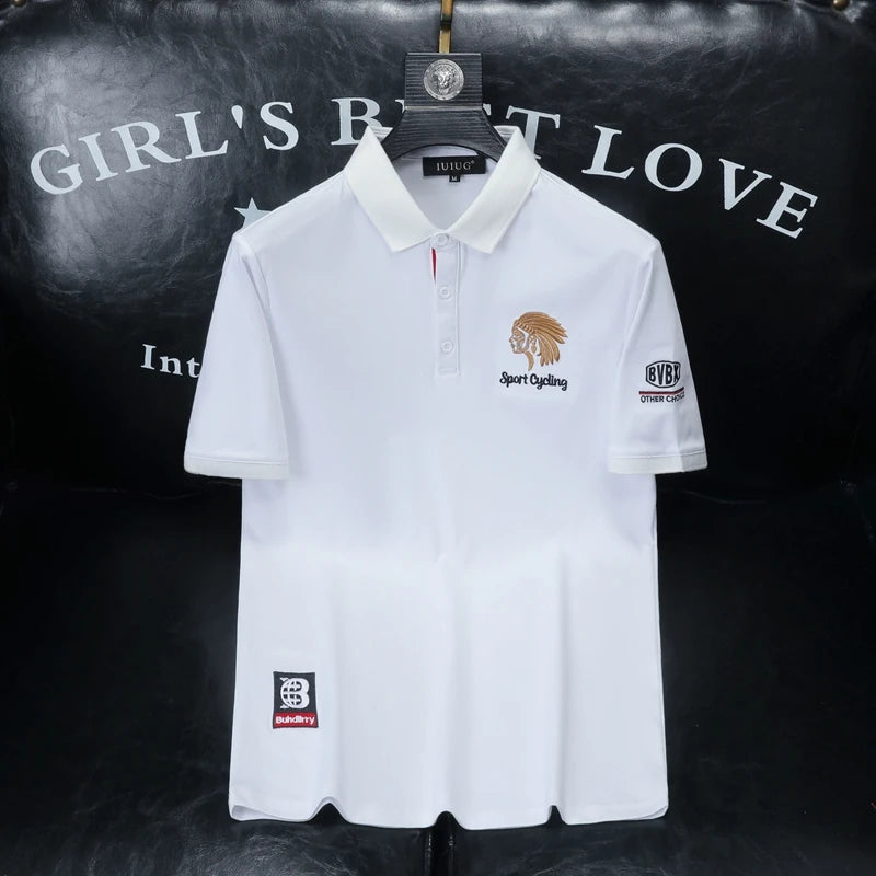 UNIKCOSA NoirFit Mens Cotton Polo Tee Short Sleeve 💫