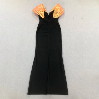 UNIKCOSA LuxeEase Evening Gown Beaded Maxi Dress Black 💫