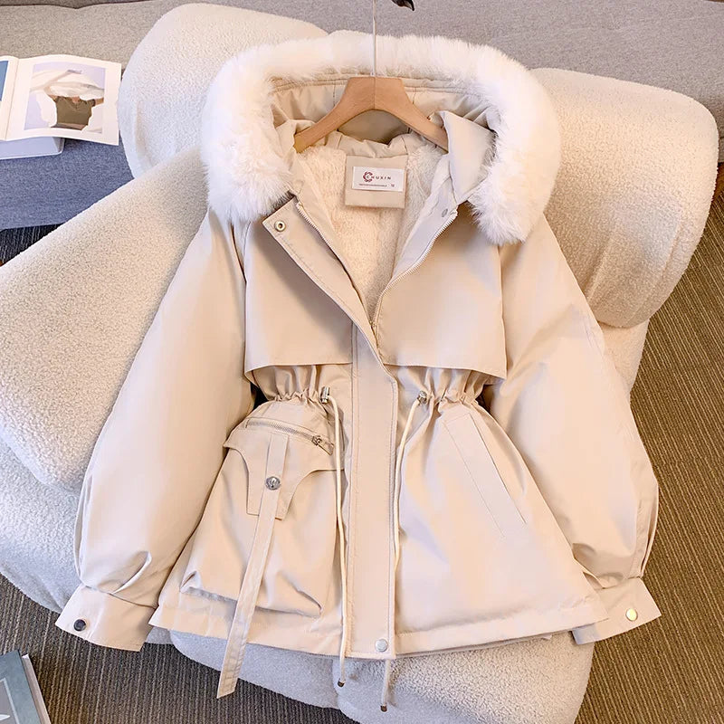 UNIKCOSA Women’s Winter Parka – Long Hooded Coat with Wool Liner & Padded Insulation (Thick Snow Wear Edition)