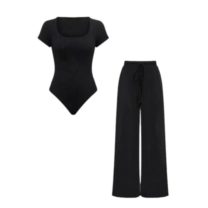Stylish Ribbed Casual Women’s Comfortable Elegant Two‑Piece Jumpsuit Set