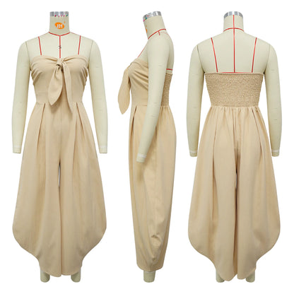 UNIKCOSA Velora Strapless Jumpsuit Solid Color Summer 💫