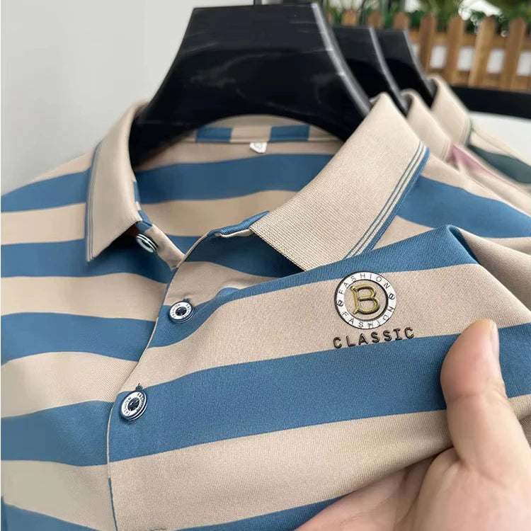 UNIKCOSA NoirFit Striped Polo Yarn Dyed Short Sleeve 💫