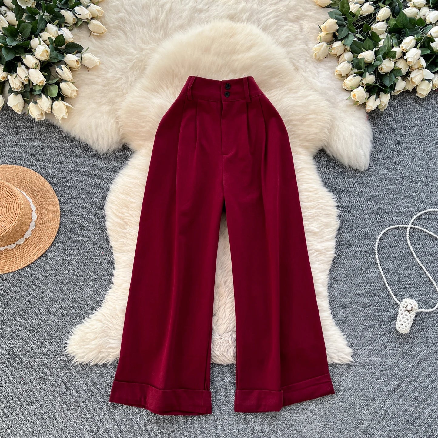 UNIKCOSA Women’s Winter Wide-Leg Pants – High-Waist Printed Outdoor Trousers (Casual Chic Edition)